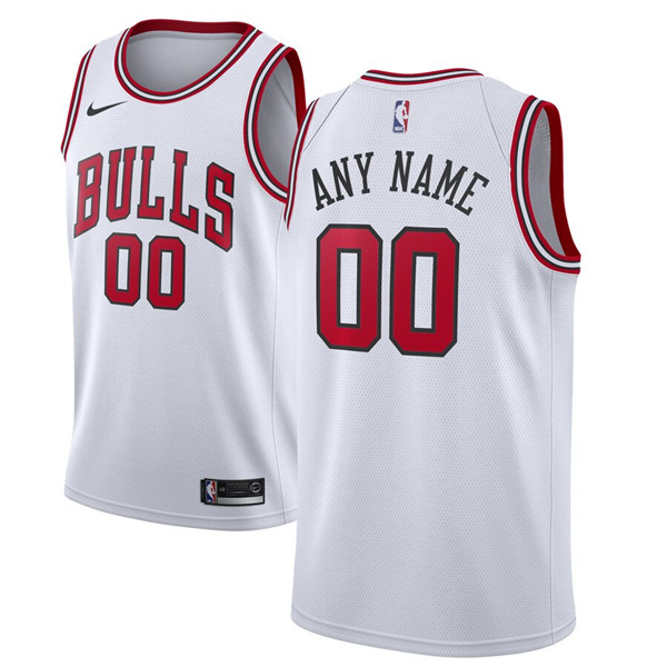 Men's Chicago Bulls Active Player White Custom Stitched NBA Jersey